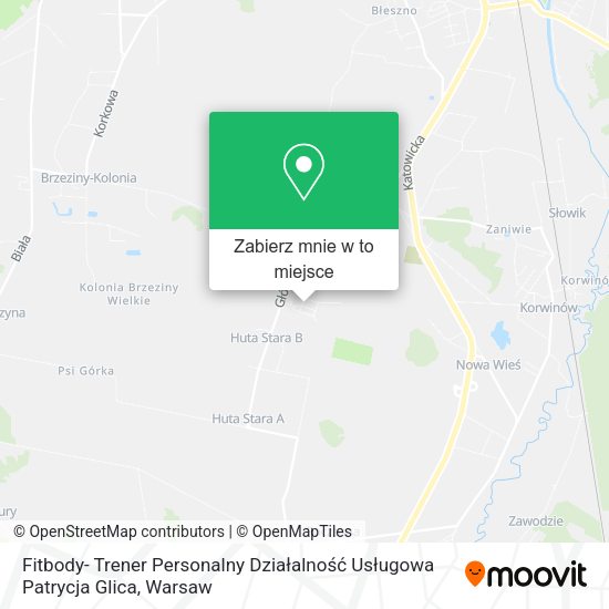 Mapa Fitbody- Trener Personalny Działalność Usługowa Patrycja Glica