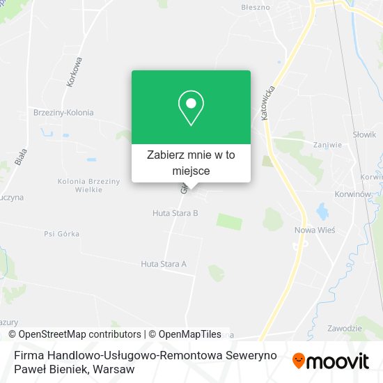 Mapa Firma Handlowo-Usługowo-Remontowa Seweryno Paweł Bieniek