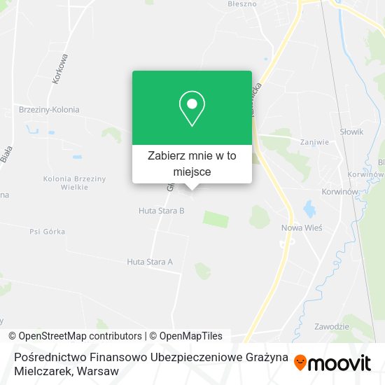 Mapa Pośrednictwo Finansowo Ubezpieczeniowe Grażyna Mielczarek