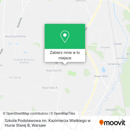 Mapa Szkoła Podstawowa im. Kazimierza Wielkiego w Hucie Starej B