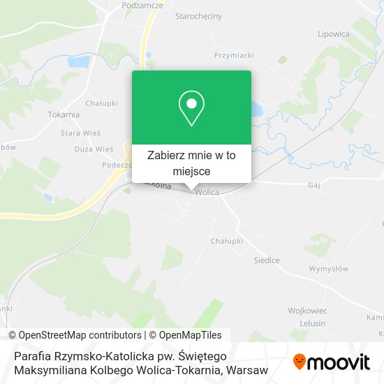 Mapa Parafia Rzymsko-Katolicka pw. Świętego Maksymiliana Kolbego Wolica-Tokarnia