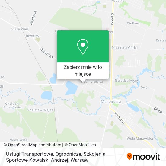 Mapa Usługi Transportowe, Ogrodnicze, Szkolenia Sportowe Kowalski Andrzej