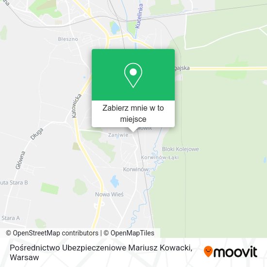 Mapa Pośrednictwo Ubezpieczeniowe Mariusz Kowacki