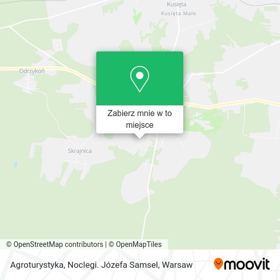 Mapa Agroturystyka, Noclegi. Józefa Samsel