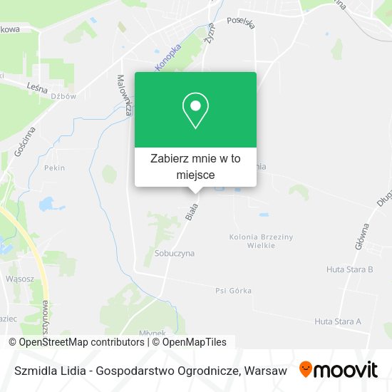 Mapa Szmidla Lidia - Gospodarstwo Ogrodnicze