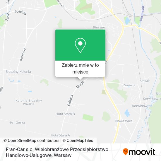 Mapa Fran-Car s.c. Wielobranżowe Przedsiębiorstwo Handlowo-Usługowe