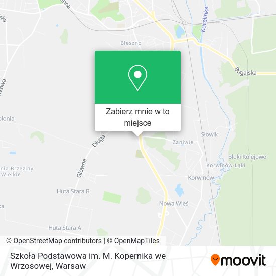 Mapa Szkoła Podstawowa im. M. Kopernika we Wrzosowej