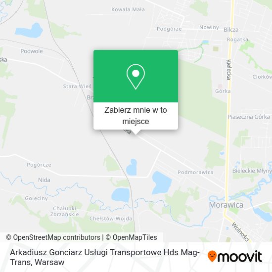 Mapa Arkadiusz Gonciarz Usługi Transportowe Hds Mag-Trans