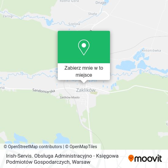 Mapa Irish-Servis. Obsługa Administracyjno - Księgowa Podmiotów Gospodarczych