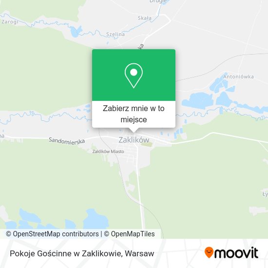 Mapa Pokoje Gościnne w Zaklikowie