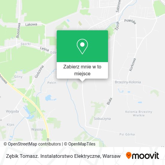 Mapa Zębik Tomasz. Instalatorstwo Elektryczne