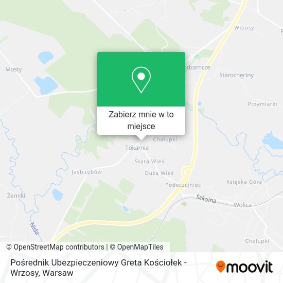 Mapa Pośrednik Ubezpieczeniowy Greta Kościołek - Wrzosy