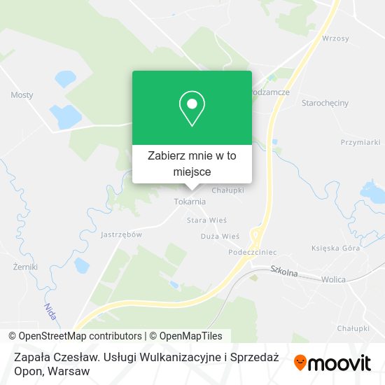 Mapa Zapała Czesław. Usługi Wulkanizacyjne i Sprzedaż Opon