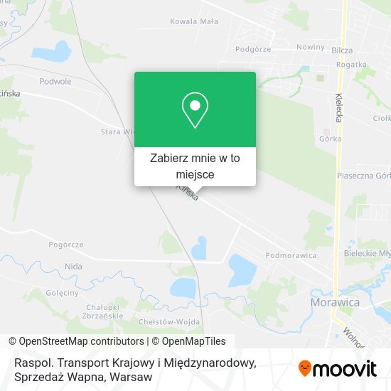 Mapa Raspol. Transport Krajowy i Międzynarodowy, Sprzedaż Wapna