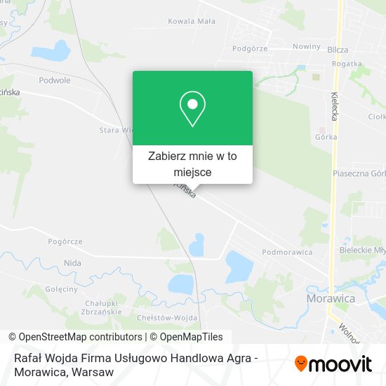 Mapa Rafał Wojda Firma Usługowo Handlowa Agra - Morawica