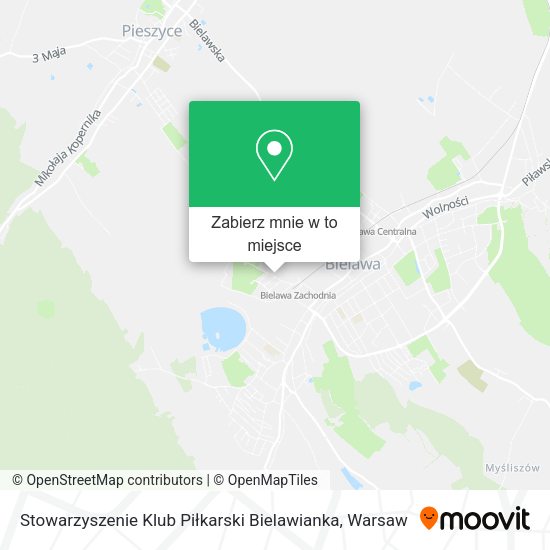 Mapa Stowarzyszenie Klub Piłkarski Bielawianka