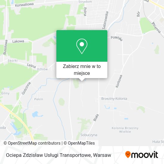 Mapa Ociepa Zdzisław Usługi Transportowe