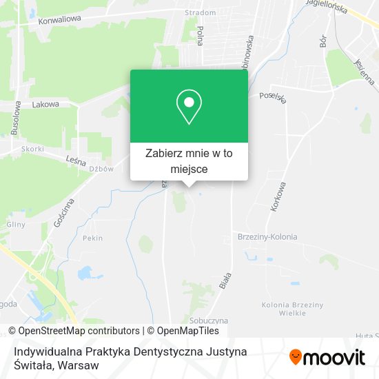 Mapa Indywidualna Praktyka Dentystyczna Justyna Świtała