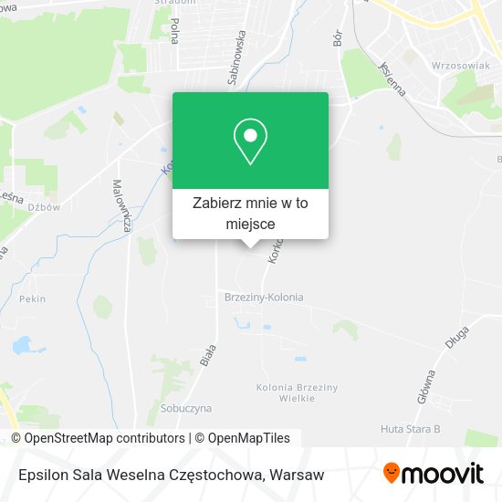 Mapa Epsilon Sala Weselna Częstochowa