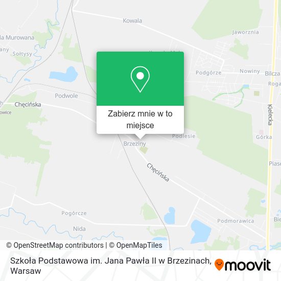 Mapa Szkoła Podstawowa im. Jana Pawła II w Brzezinach