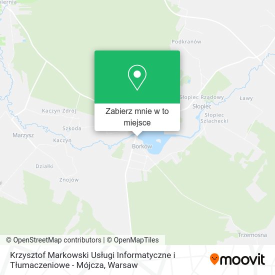 Mapa Krzysztof Markowski Usługi Informatyczne i Tłumaczeniowe - Mójcza