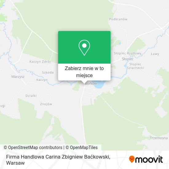 Mapa Firma Handlowa Carina Zbigniew Baćkowski