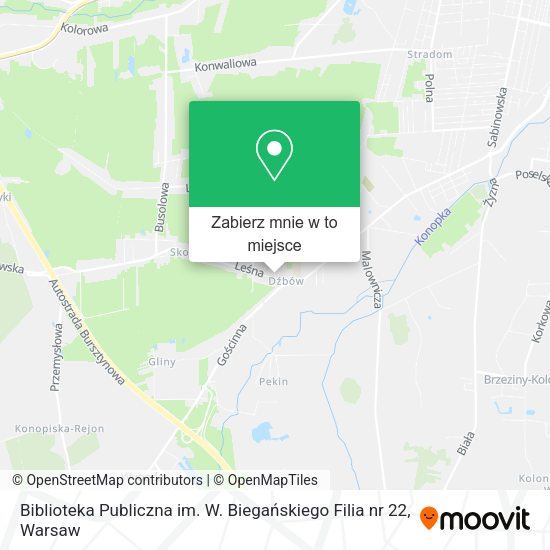 Mapa Biblioteka Publiczna im. W. Biegańskiego Filia nr 22