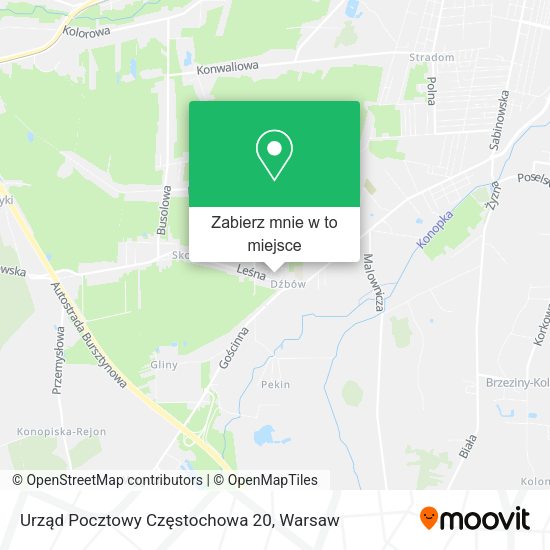 Mapa Urząd Pocztowy Częstochowa 20