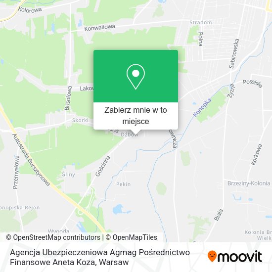 Mapa Agencja Ubezpieczeniowa Agmag Pośrednictwo Finansowe Aneta Koza