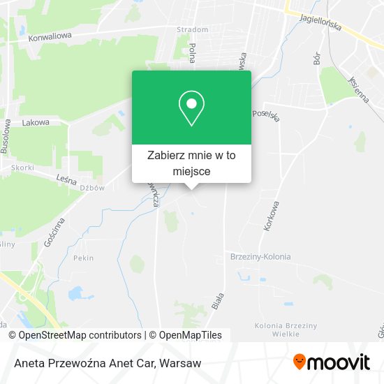 Mapa Aneta Przewoźna Anet Car