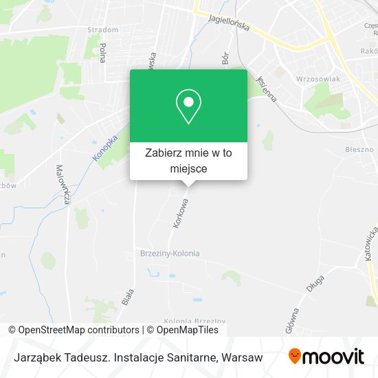 Mapa Jarząbek Tadeusz. Instalacje Sanitarne