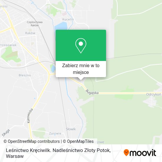 Mapa Leśnictwo Kręciwilk. Nadleśnictwo Złoty Potok