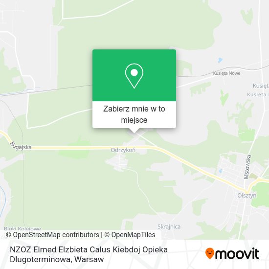 Mapa NZOZ Elmed Elzbieta Calus Kiebdoj Opieka Dlugoterminowa