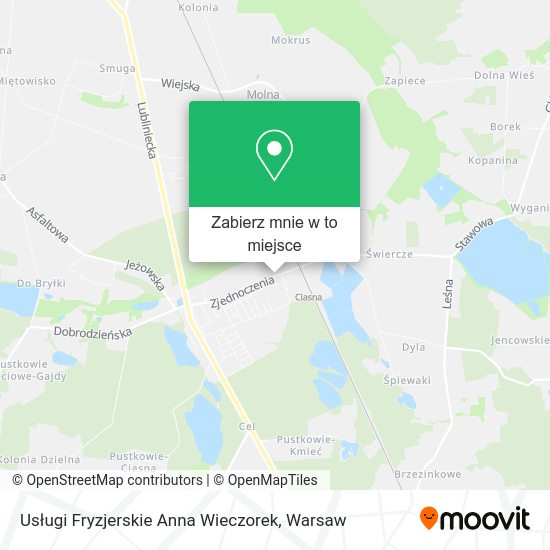 Mapa Usługi Fryzjerskie Anna Wieczorek