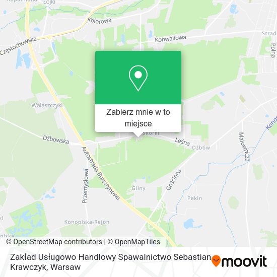 Mapa Zakład Usługowo Handlowy Spawalnictwo Sebastian Krawczyk