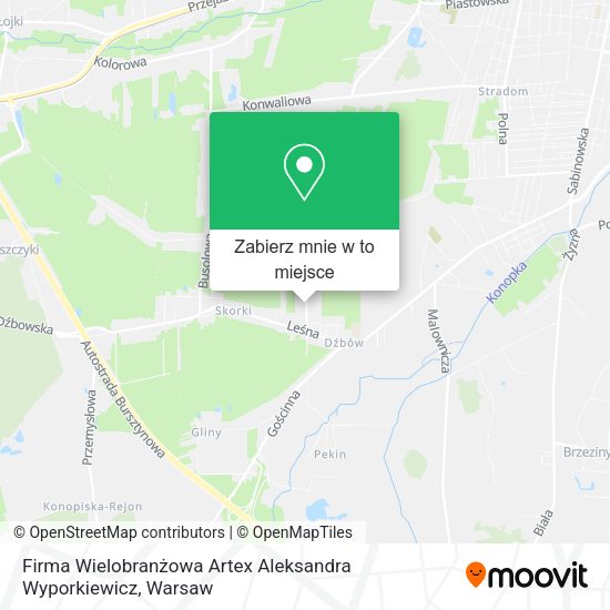 Mapa Firma Wielobranżowa Artex Aleksandra Wyporkiewicz