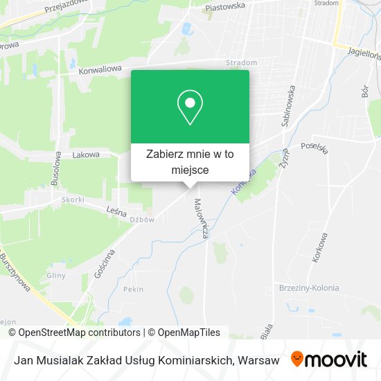 Mapa Jan Musialak Zakład Usług Kominiarskich