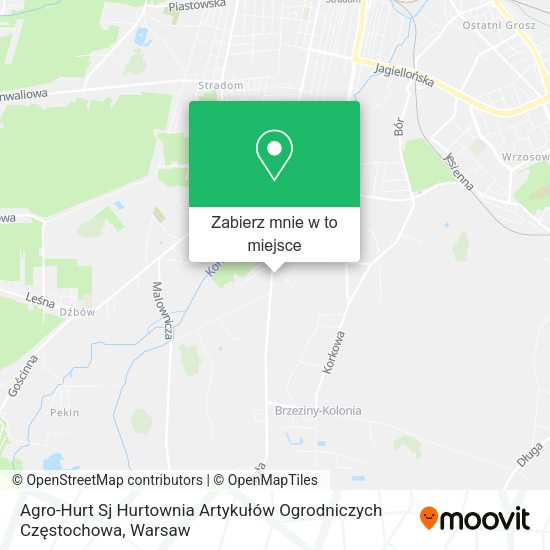 Mapa Agro-Hurt Sj Hurtownia Artykułów Ogrodniczych Częstochowa