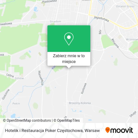 Mapa Hotelik i Restauracja Poker Częstochowa