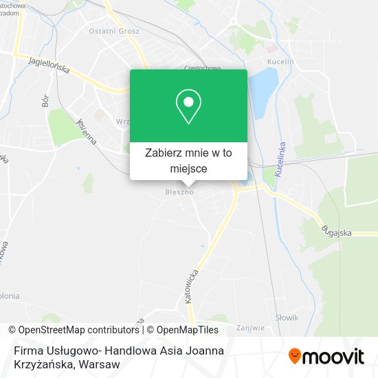 Mapa Firma Usługowo- Handlowa Asia Joanna Krzyżańska