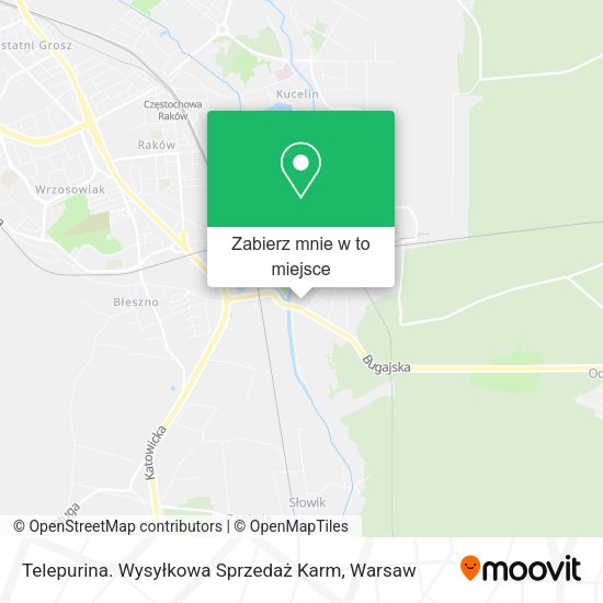 Mapa Telepurina. Wysyłkowa Sprzedaż Karm