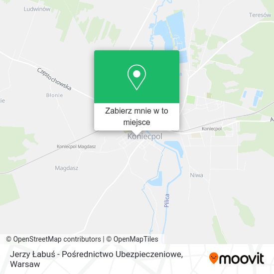 Mapa Jerzy Łabuś - Pośrednictwo Ubezpieczeniowe