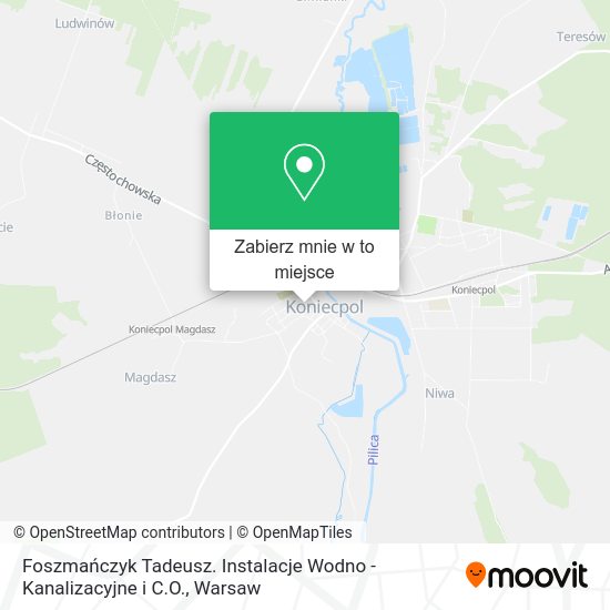 Mapa Foszmańczyk Tadeusz. Instalacje Wodno - Kanalizacyjne i C.O.