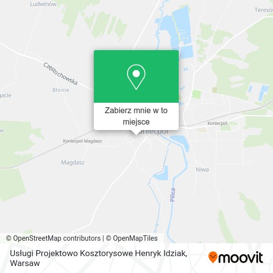 Mapa Usługi Projektowo Kosztorysowe Henryk Idziak