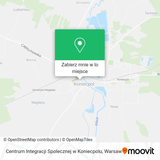 Mapa Centrum Integracji Spolecznej w Koniecpolu