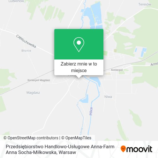 Mapa Przedsiębiorstwo Handlowo-Usługowe Anna-Farm Anna Socha-Miłkowska