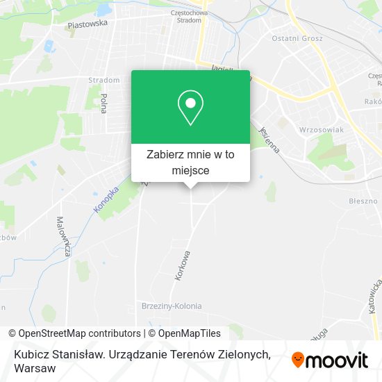 Mapa Kubicz Stanisław. Urządzanie Terenów Zielonych