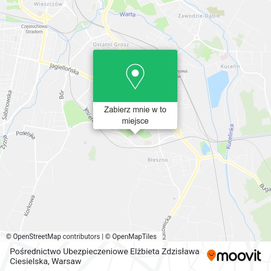 Mapa Pośrednictwo Ubezpieczeniowe Elżbieta Zdzisława Ciesielska