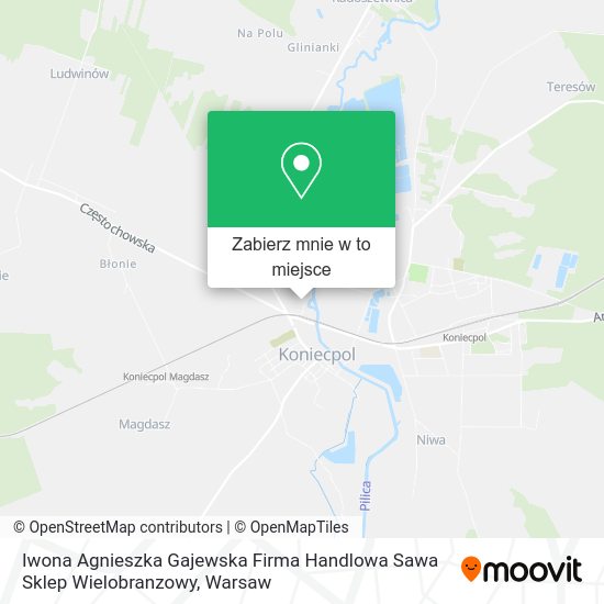 Mapa Iwona Agnieszka Gajewska Firma Handlowa Sawa Sklep Wielobranzowy