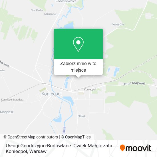 Mapa Usługi Geodezyjno-Budowlane. Ćwiek Małgorzata Koniecpol